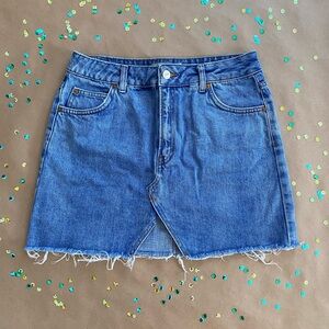 Topshop Blue Casual A-Line Mini Skirt